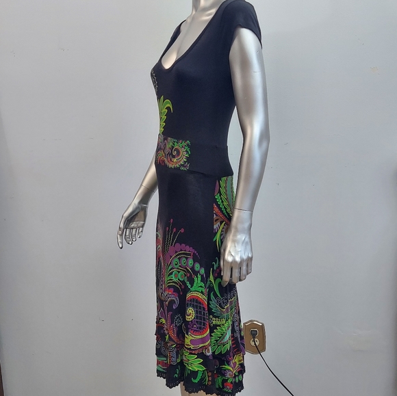 Desigual Floral Print Short Sleeve Dress - Picture 7 of 12